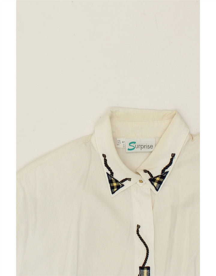 SURPRISE Womens Short Sleeve Shirt IT 48 XL White Viscose Vintage SURPRISE and Second-Hand SURPRISE from Messina Hembry 