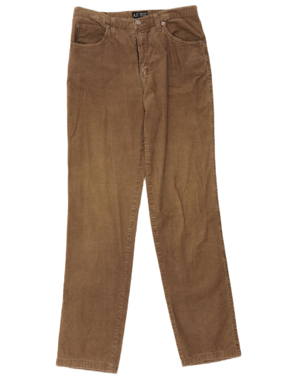Armani Pantalon droit en velours côtelé pour femme W32 L30 Coton beige