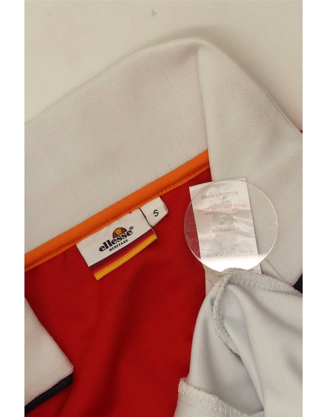 Ellesse Veste de survêtement pour homme Small Blanc Colorblock Polyester
