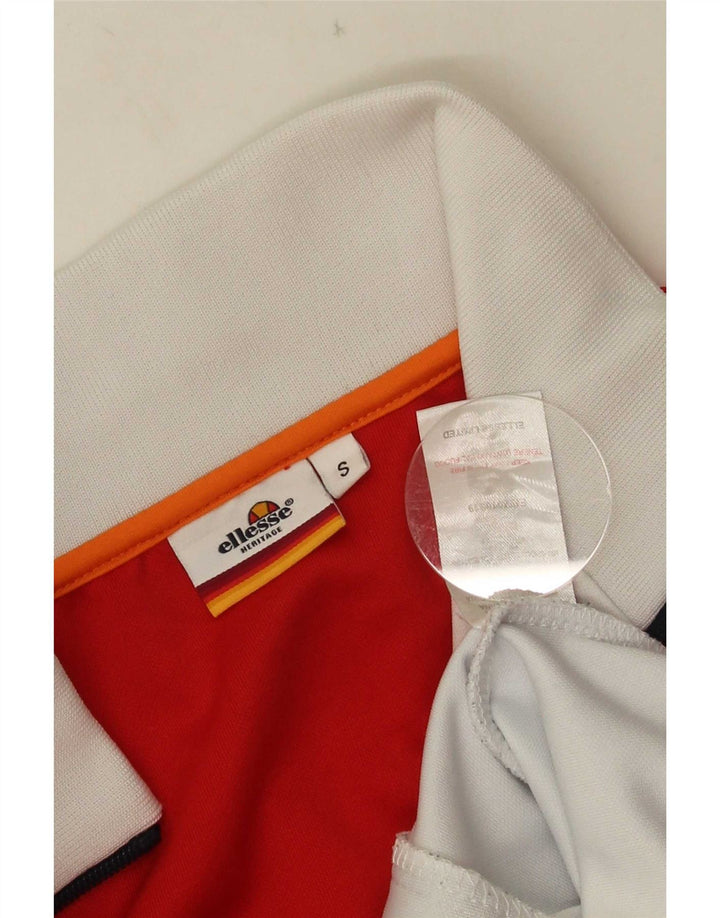 Ellesse Veste de survêtement pour homme Small Blanc Colorblock Polyester