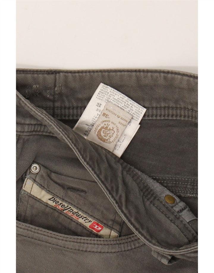 Diesel Pantalon décontracté droit pour homme W38 L34 Gris Coton