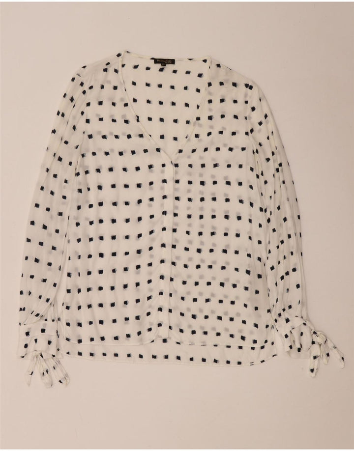 Massimo Dutti Chemisier à manches longues pour femme EU 36 XS Blanc à pois