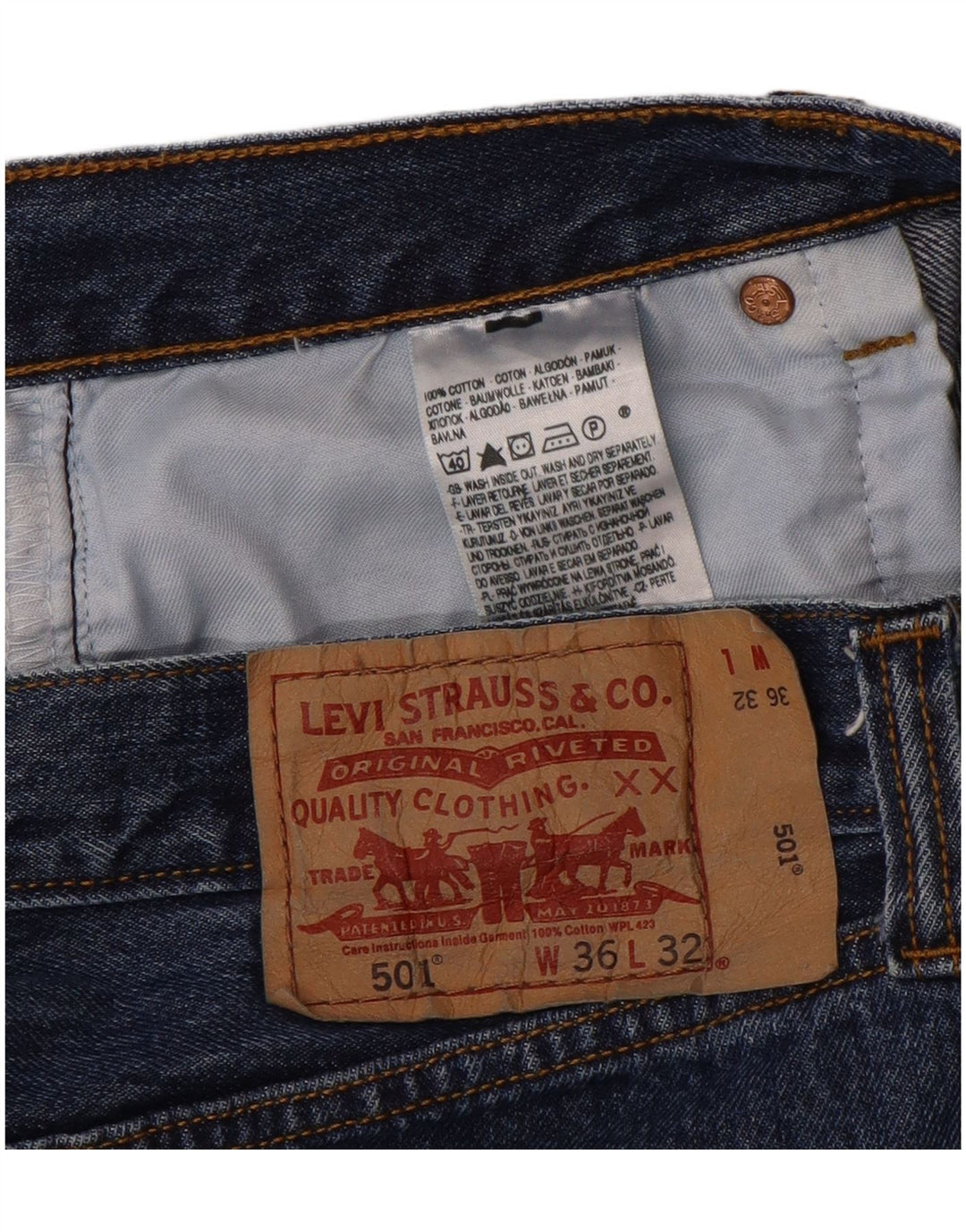 Levi's Jean Droit 501 Homme Bleu W36 L32