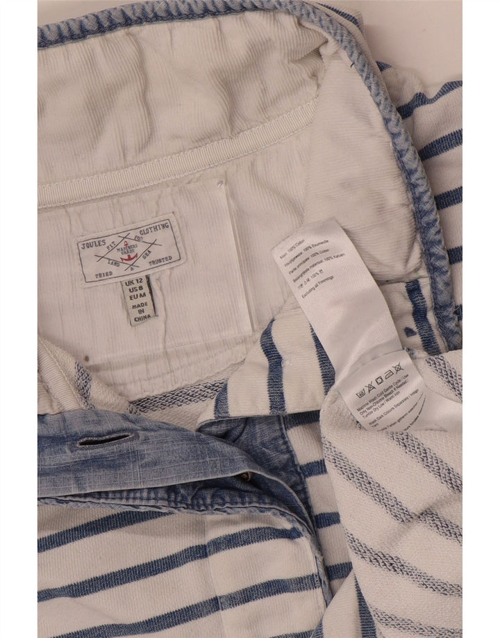 Joules Sweat-shirt à col boutonné pour femme UK 12 Bleu moyen rayé