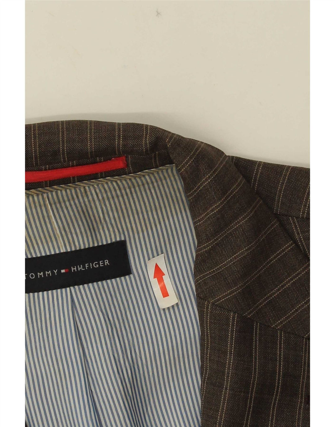 Tommy Hilfiger Veste blazer à 2 boutons pour homme IT 52 XL en viscose rayée marron