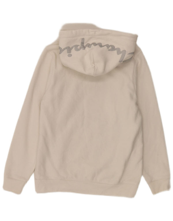 Champion Pull à capuche graphique coupe ample pour femme UK 4 XS Blanc Coton