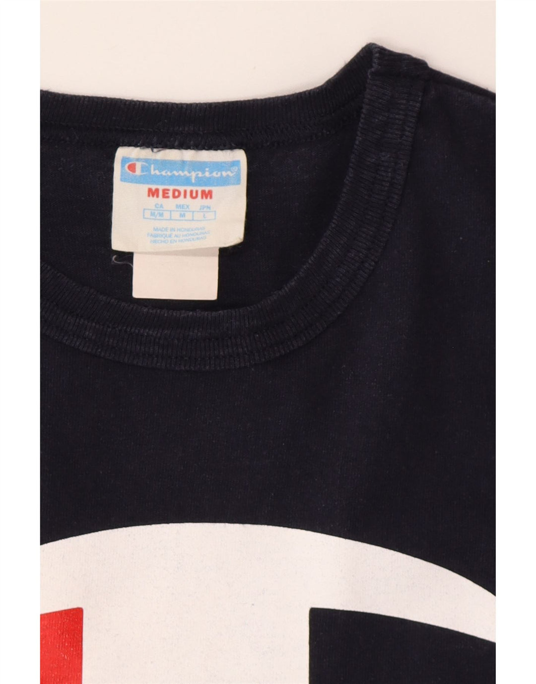 CHAMPION T-Shirt Graphique Homme Bleu Marine Moyen