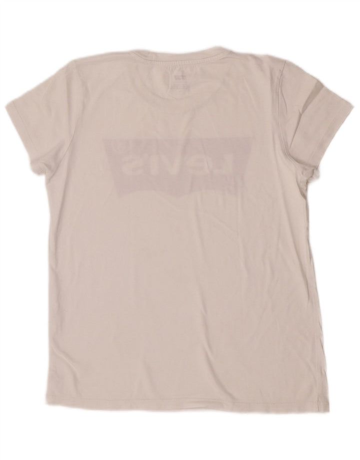 Levi's T-Shirt Graphique Femme UK 12 Blanc Moyen