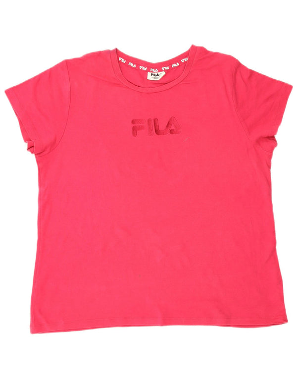 Fila T-shirt graphique pour femme UK 18 XL Rose Coton