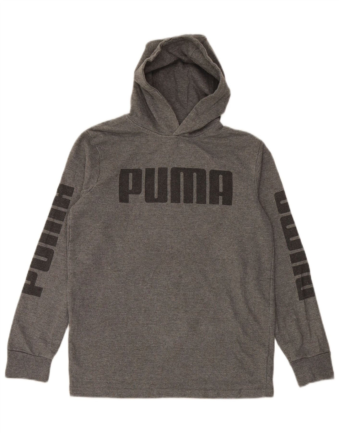 PUMA Pull à capuche graphique pour garçon 12-13 ans Grand Gris Coton