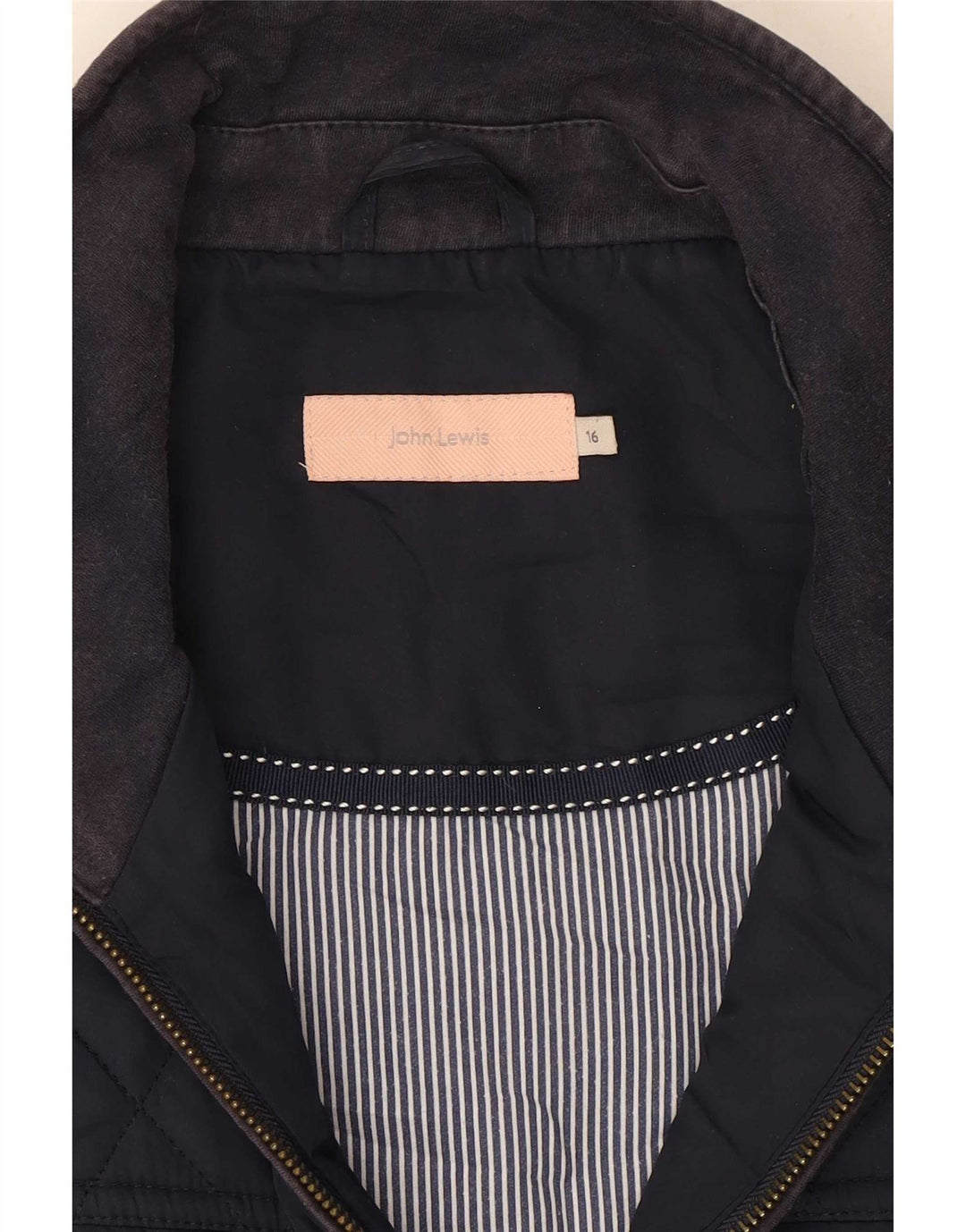 John Lewis Gilet matelassé pour femme UK 16 Large Bleu Marine Polyester