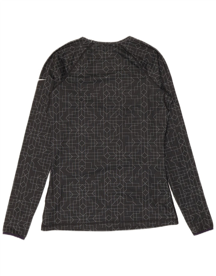 Nike Haut Dri Fit à manches longues pour femme UK 12 Polyester géométrique noir moyen