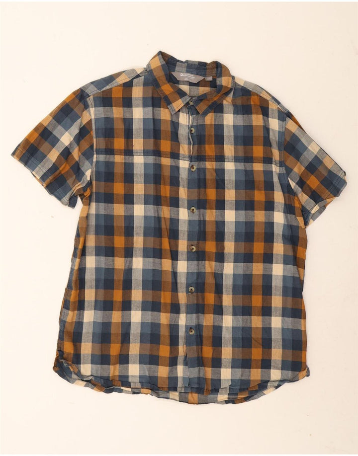 Mountain Warehouse Chemise à manches courtes pour homme XL en coton à carreaux multicolores