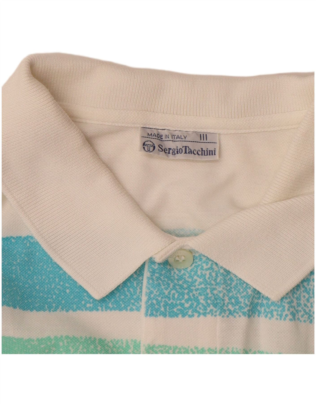 SERGIO TACCHINI Polo Homme Petit Blanc Rayé Coton