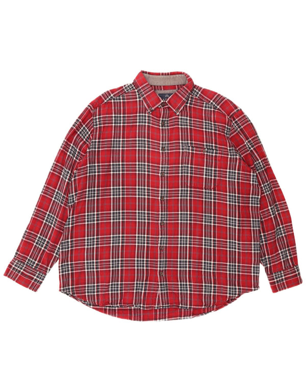 CANDA Chemise en flanelle pour homme Taille 45/46 2XL Coton à carreaux rouges