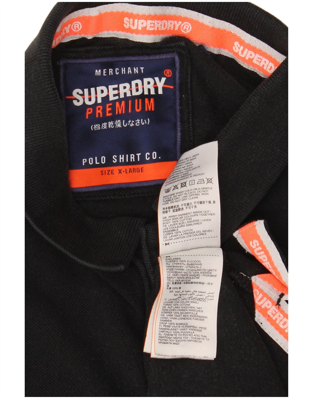 Superdry Polo Graphique XL Coton Noir Homme