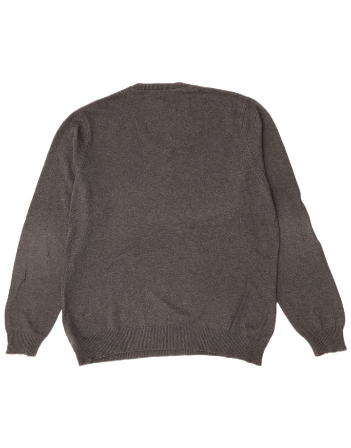 Marks & Spencer Pull coupe classique à col en V pour homme Gris moyen moucheté