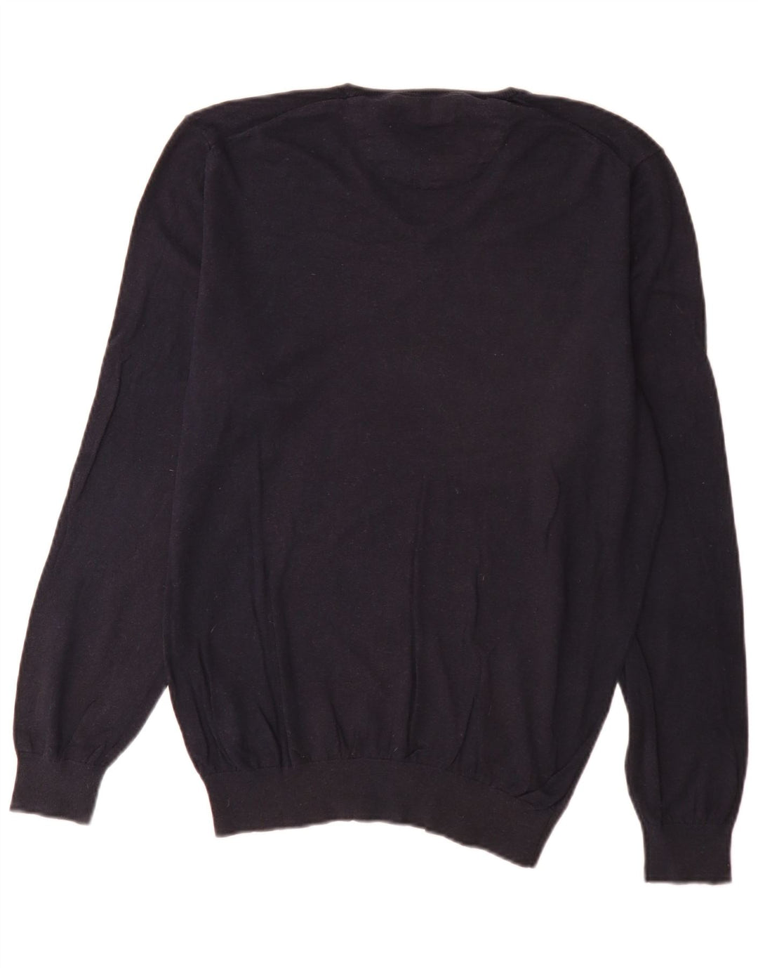 Massimo Dutti Pull col V pour homme en coton bleu marine Taille L