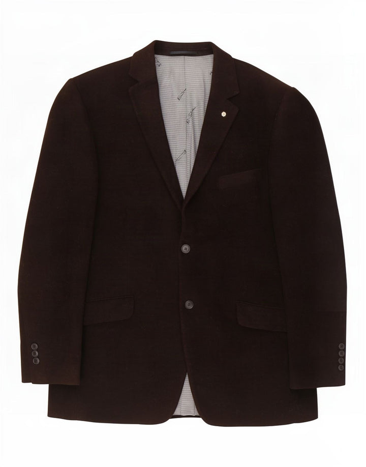 Ben Sherman Veste blazer à 2 boutons pour homme UK 42 XL Marron Coton