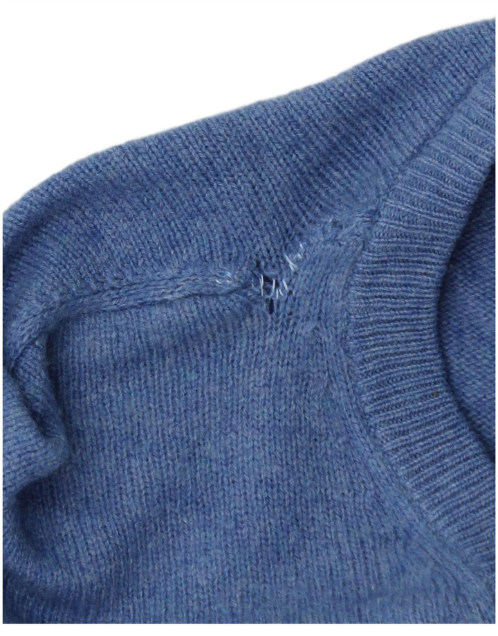 JAMES PRINGLE Pull col V pour homme en laine vierge bleu moyen