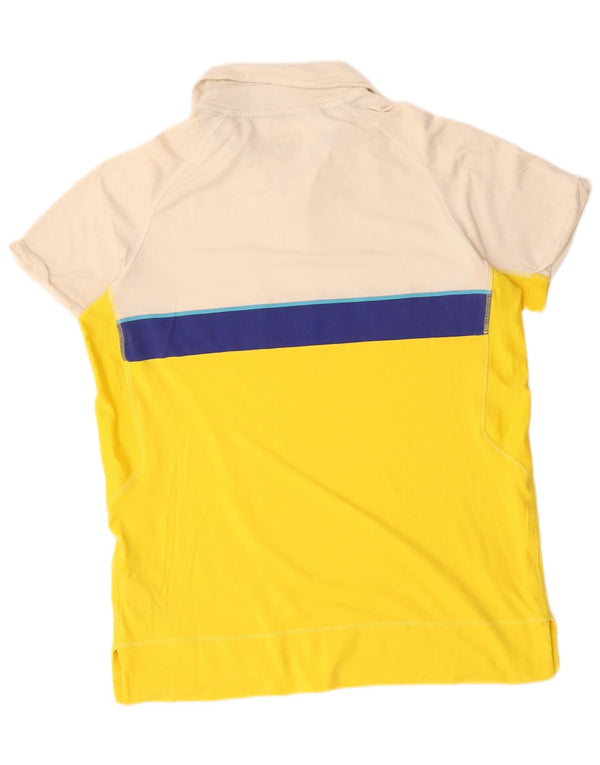 Nike Polo Homme Large Jaune Colorblock Nylon