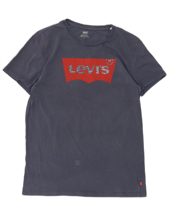 Levi's T-Shirt Graphique Femme UK 12 Bleu Marine Moyen
