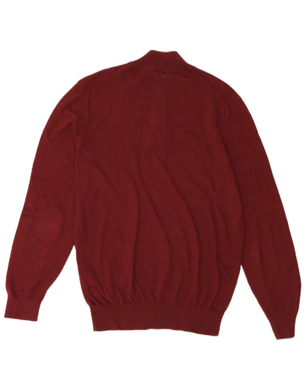 Hugo Boss Pull à col zippé pour homme Grand coton bordeaux