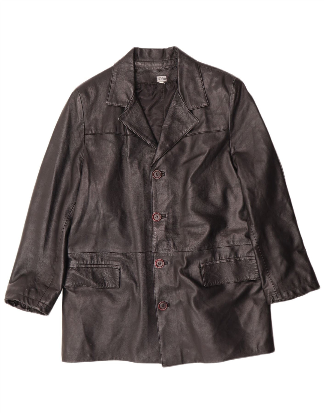 veste en cuir homme vintage UK 38 Medium Black Leather Classic