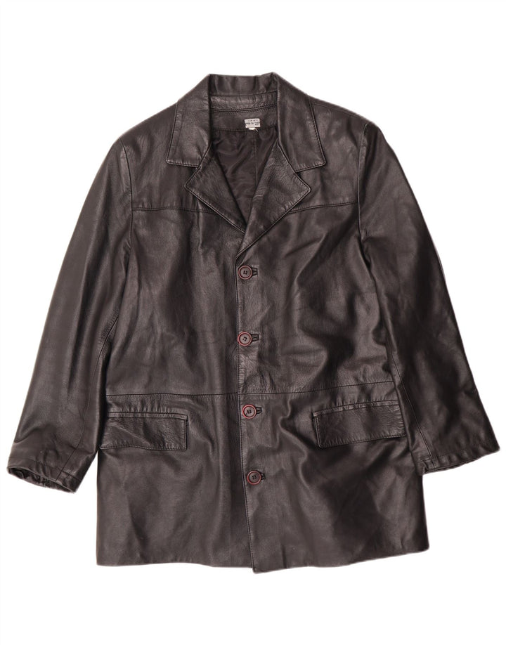 veste en cuir homme vintage UK 38 Medium Black Leather Classic