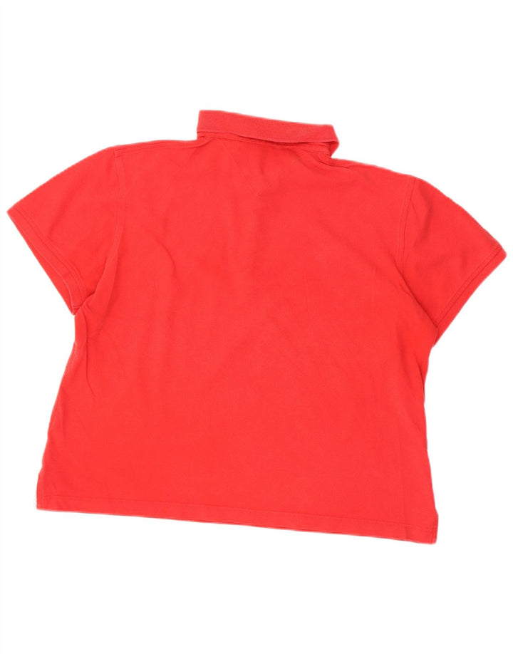 TOMMY HILFIGER Polo Femme UK 18 XL Rouge Coton