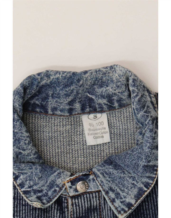 Vintage hommes coupe ample à manches courtes pull Denim chemise petit coton bleu