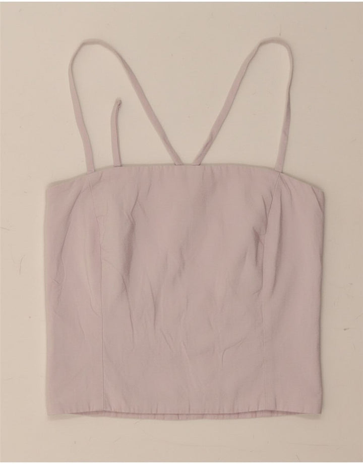 Zara Womens Crop Corset Top UK 8 Small Violet Modal