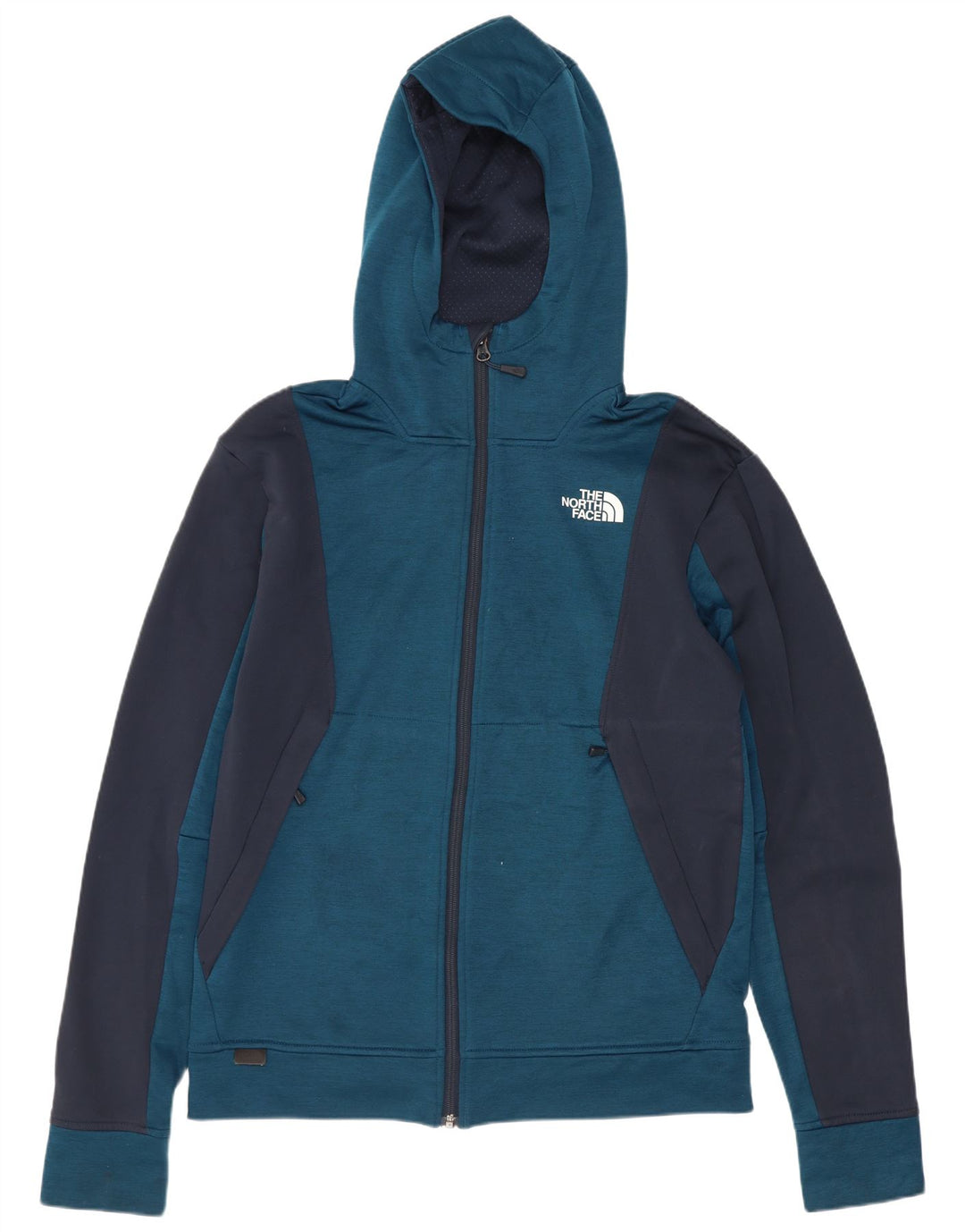 The North Face Pull à capuche zippé pour homme Petit polyester color block bleu