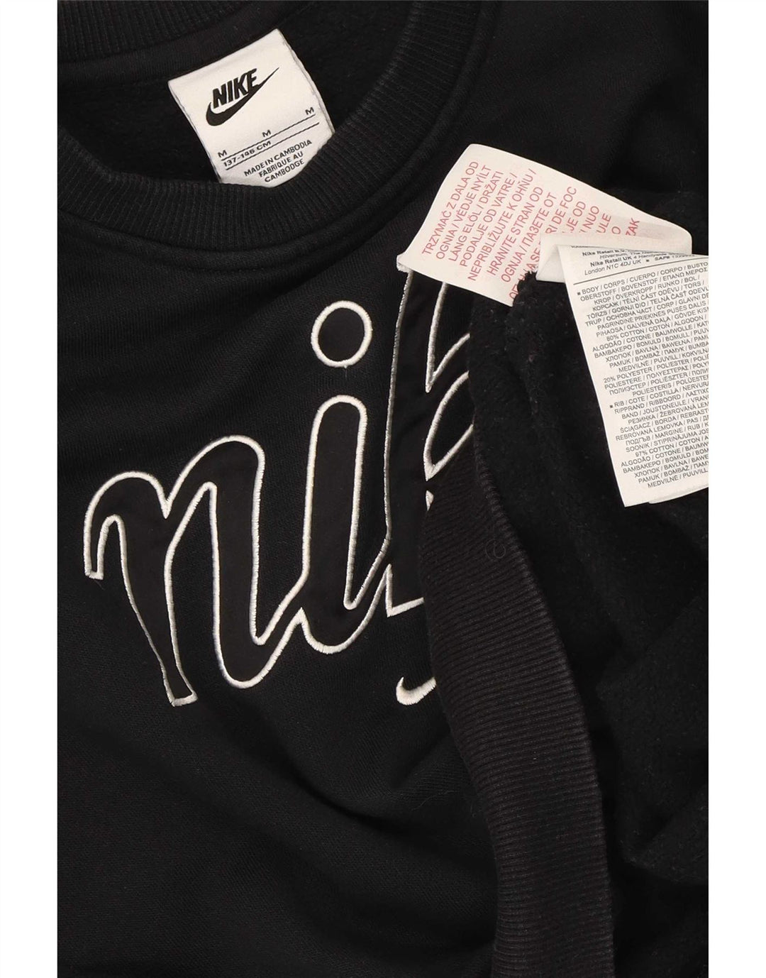 Nike Sweat-shirt court surdimensionné pour fille 10-11 ans Noir moyen