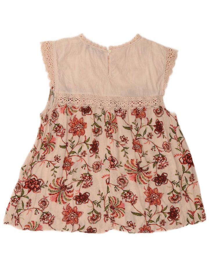 Marks & Spencer Chemisier pour femme UK 44 en viscose florale rose moyen