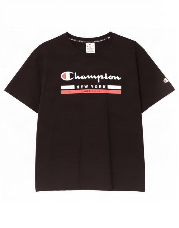 Champion T-shirt graphique pour femme UK 20 2XL Noir Coton