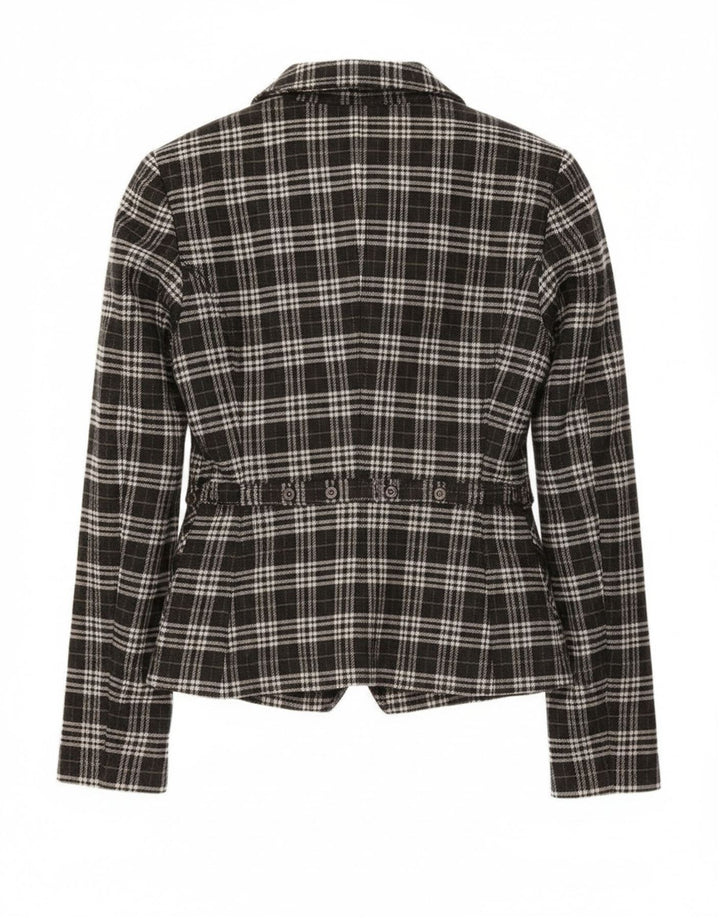 Roccobarocco Veste blazer à 2 boutons pour femme IT 44 en coton à carreaux noir moyen