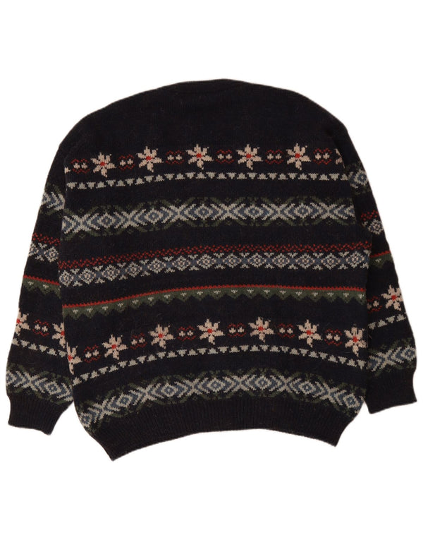 gio ferrari Pull Cardigan Homme IT 52 Large Bleu Marine Fair Isle