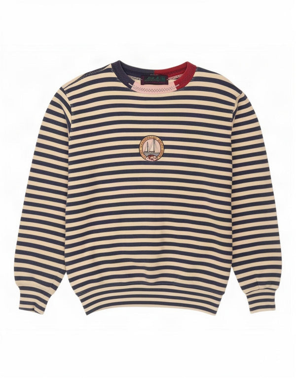 Best Company Sweat-Shirt Homme en Coton Rayé Bleu Marine Moyen