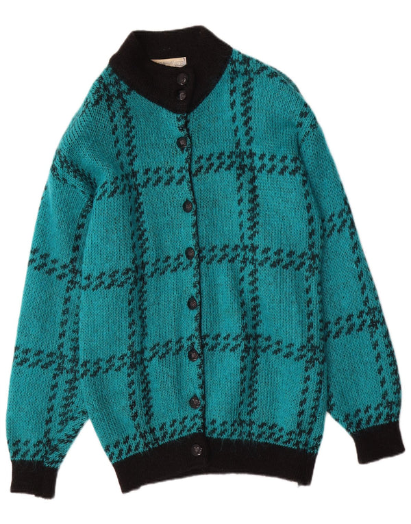St. Bernard Pull Cardigan Femme UK 10/12 Pied-de-Poule Turquoise Moyen