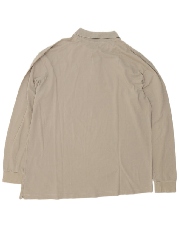 Kappa Polo à manches longues pour homme, coupe régulière, 2XL, kaki, coton