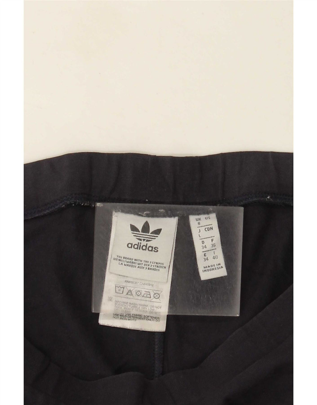 Adidas Leggings Femme UK 8 Petit Bleu Marine Coton