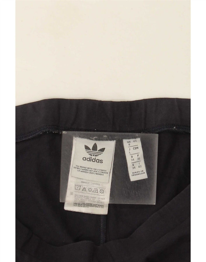 Adidas Leggings Femme UK 8 Petit Bleu Marine Coton