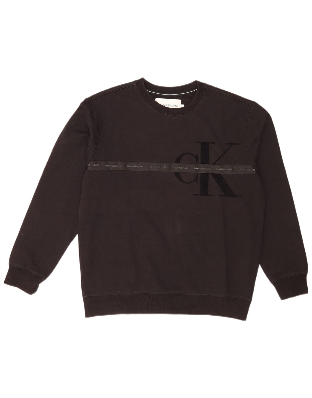 Calvin Klein Jeans Sweat-shirt graphique coupe régulière pour homme, grand noir