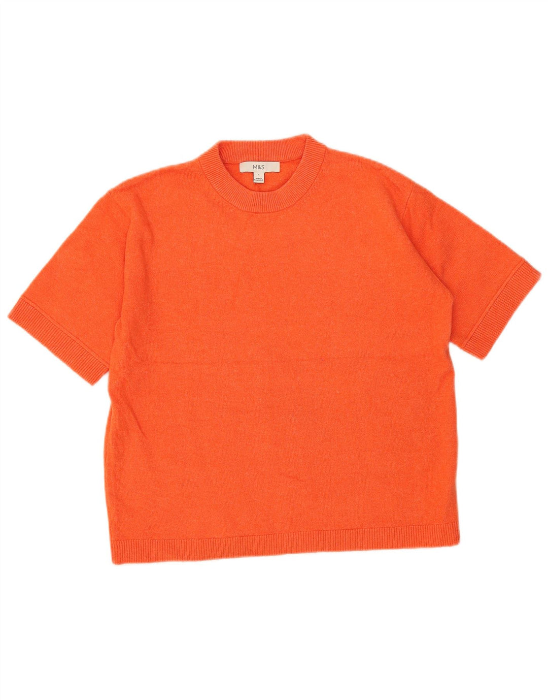 Marks & Spencer T-shirt surdimensionné pour femme UK 10 Small Orange Polyester