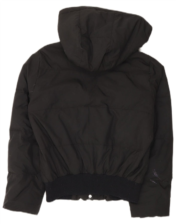 ADIDAS Veste matelassée à capuche surdimensionnée pour femme UK 10 Petit Noir Polyester