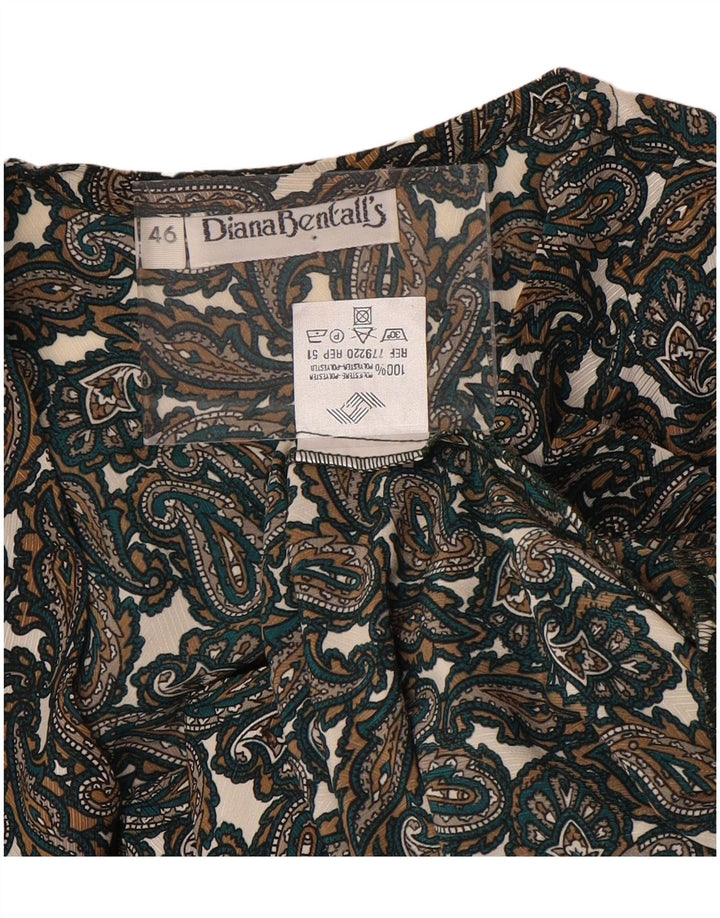 DIANA BENTALLS Chemisier Femme IT 46 Large Marron Paisley Polyester
