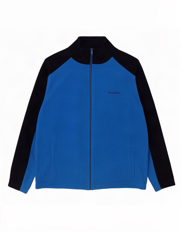 Pierre Cardin Veste polaire pour homme UK 40 Large Bleu Colorblock Polyester