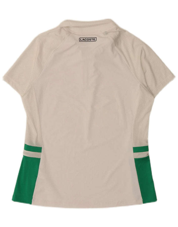 Lacoste Polo Femme Taille 42 Grand Blanc Colorblock Polyester