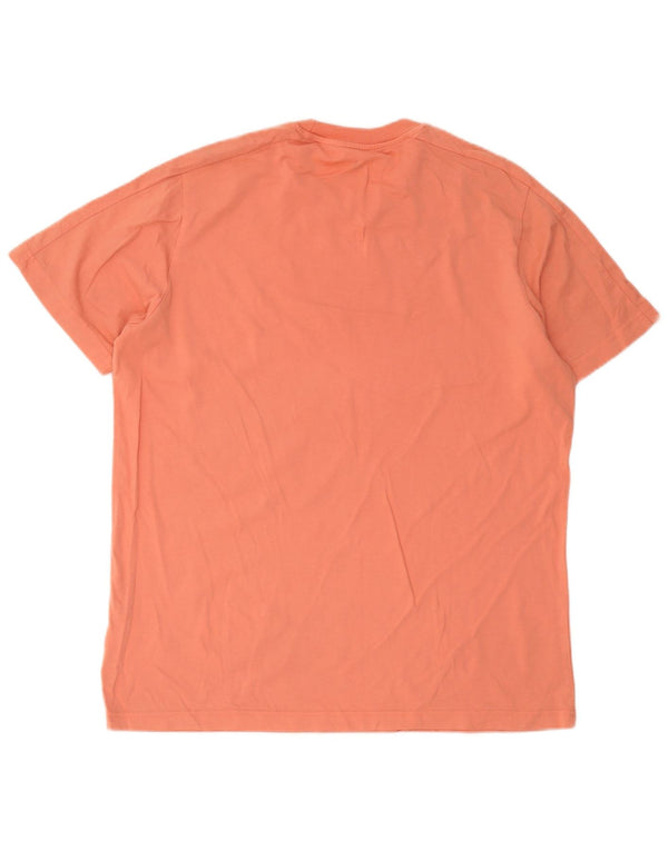 Adidas Mens T-Shirt Top Large Orange Cotton
